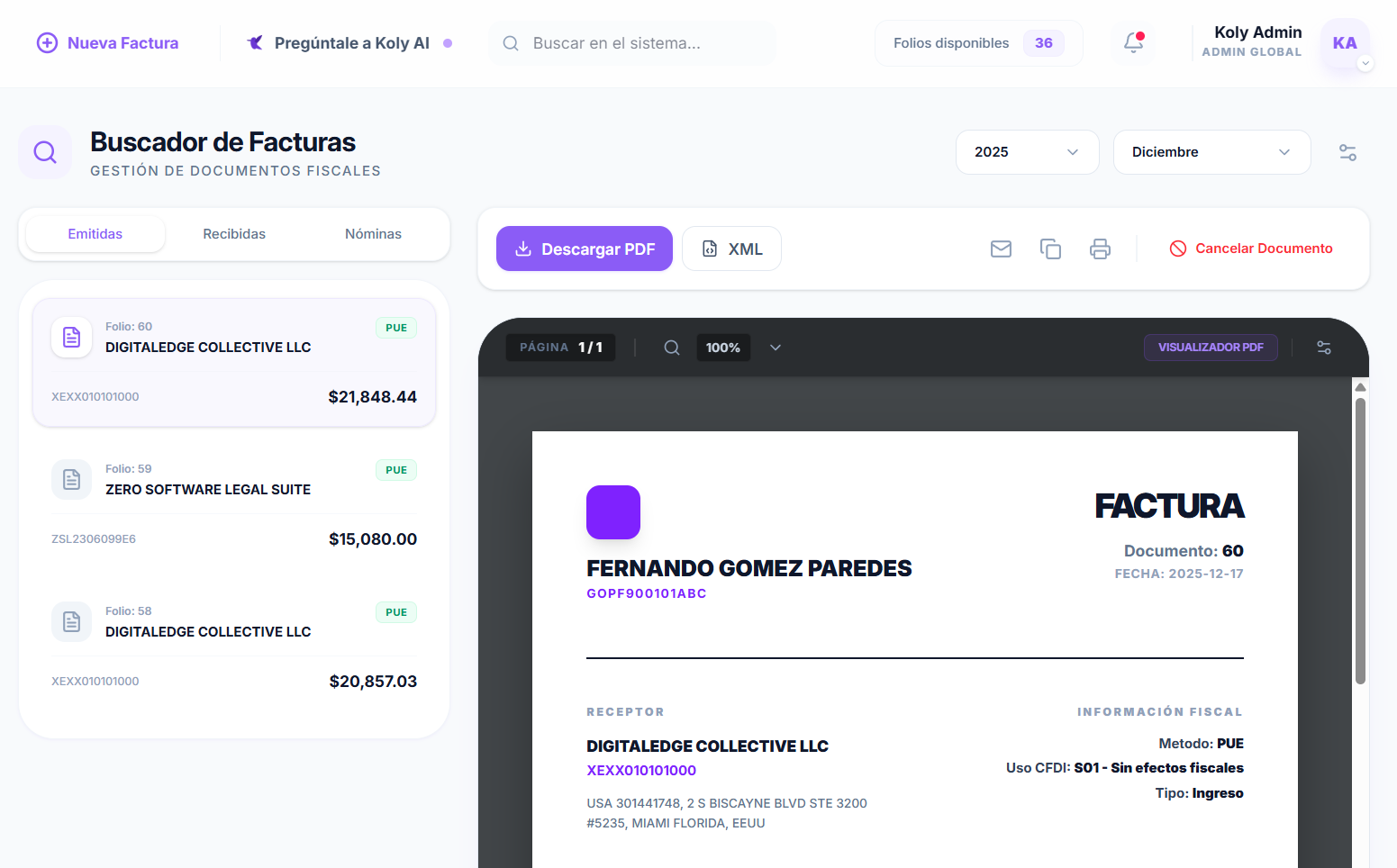 Buscador de Facturas